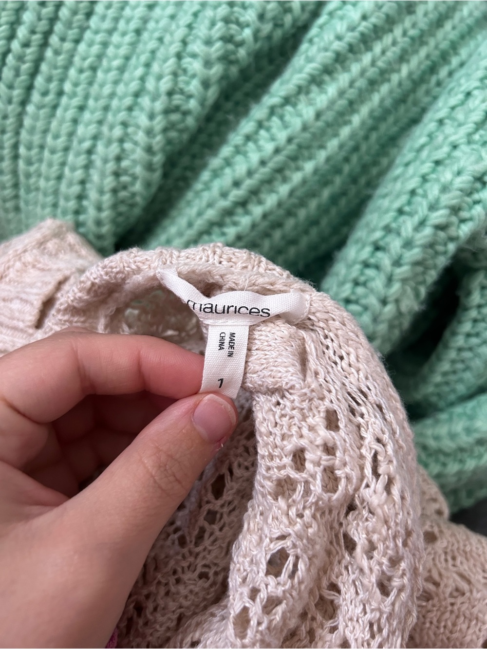 Maurice’s Lace Up Back Cream Cardigan Size 1 - Picture 5 of 5